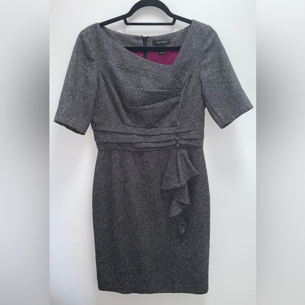 White House Black Market Knit Gray Midi Dress Size 6